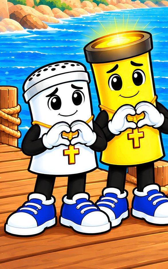 Salty and Ray making heart hands